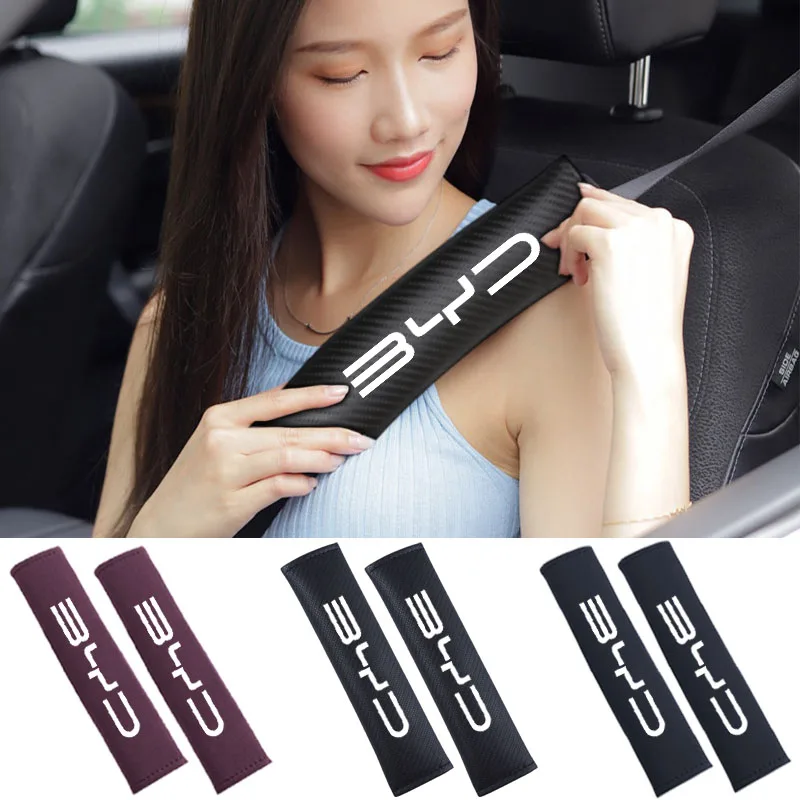 Flexible seat belt cover adhesive protector For BYD M6 G3 G5 T3 13 F3 F0 S6 S7 E5 E6 L3 tang yuan atto3 song Covers Accessories a set black mirror effect car window pillar posts cover trim for byd song qin yuan new f3 byd speed sharp s7