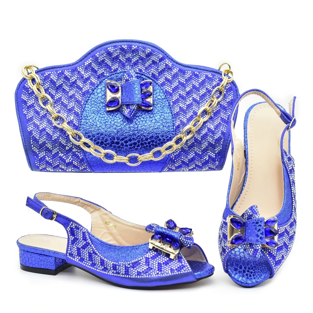 

New Elegant Bride Party Bag and Shoes Set Italy Buckle Strap Shoes and Bag Set African Sets Italian Shoes and Bags Matching Set