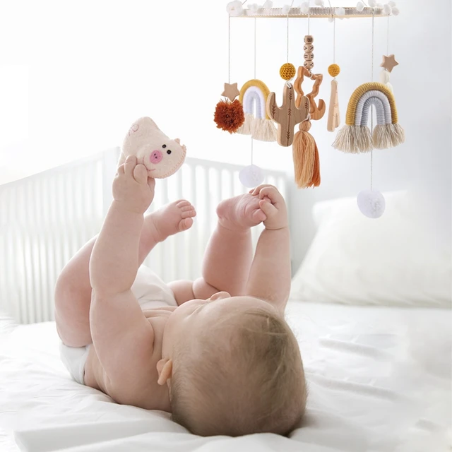 1Set 0-12 Months Baby Mobile Rattles Toys Customizable Name Rainbow Bed Bell Room Decor Kids Musical Hanging Toy Birthday Gifts 5