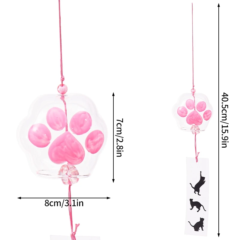 Kawaii Sakura Stained Glass Wind Chime - Aesthetic Room Decor with Harmonious Bell Sounds