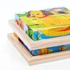 Baby Wooden Blocks Toys Children Six Side Cube Jigsaw Puzzles Game Animal Fruit Traffic Cognize Early Learning Educational Toys 2