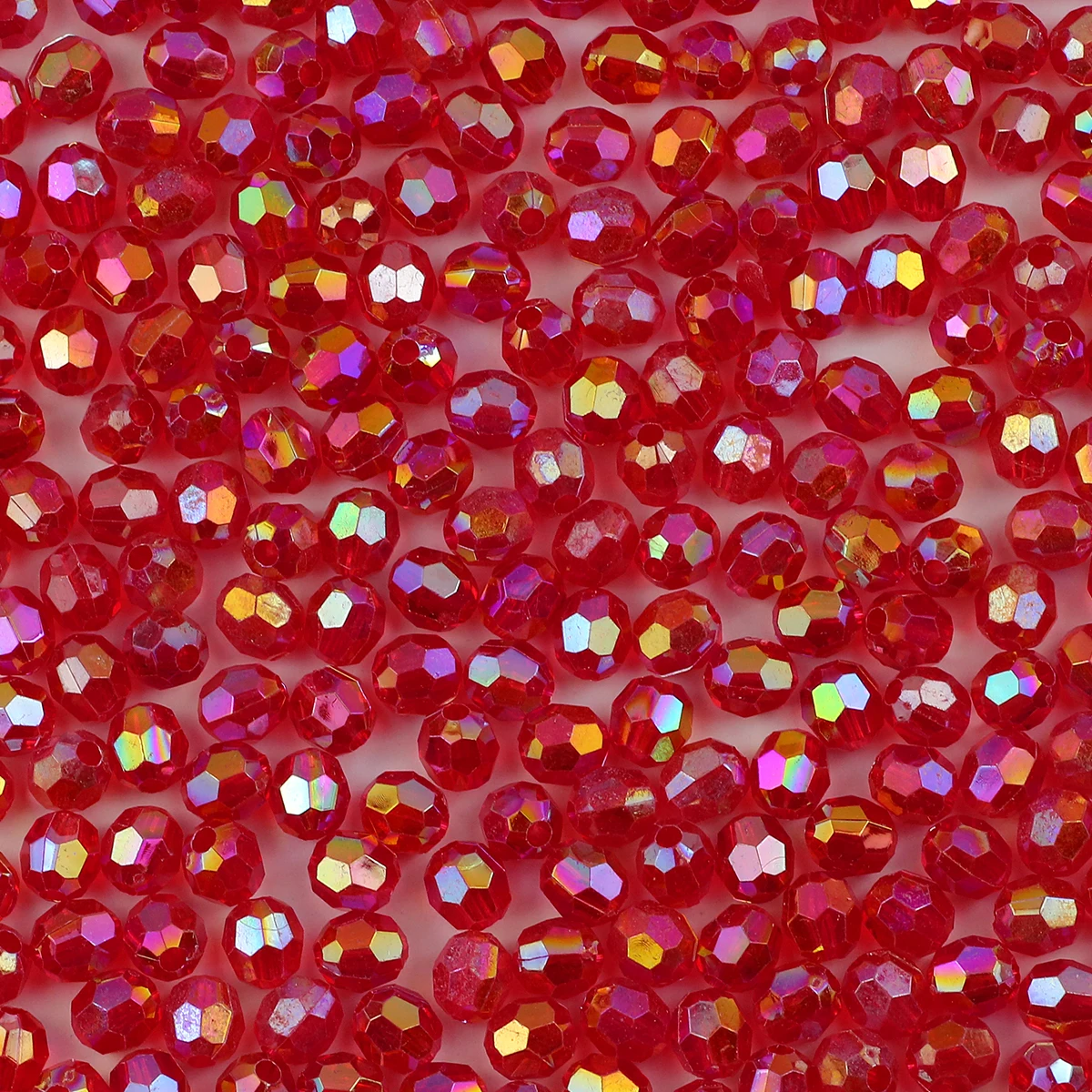 200 Perles Acryliques Rondes 10mm AB - Couleur Transparente Irisé, Perles Entretoise