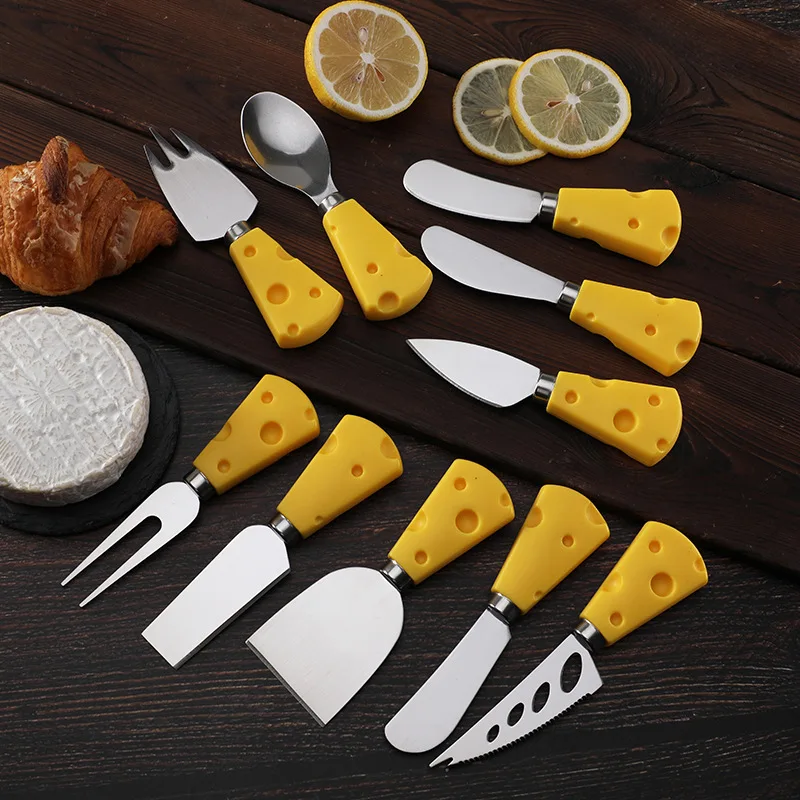 Description Picture 4 of itemCheese Knives Stainless Steel Butter Cutter Cheese Tools Flat Shovel Spatula Fork Spoon Kitchen Cutlery Cooking Tools