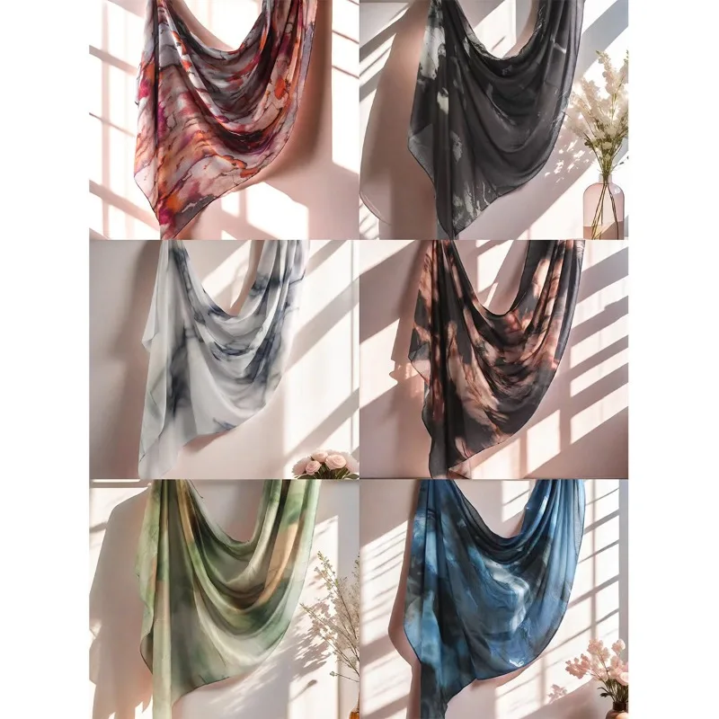 Hot Sale Watercolour Floral Printed Cotton Hijab Scarf Woman Muslim Hijab Shawls Lady Cotton Rayon Viscose Turban Bandana 4