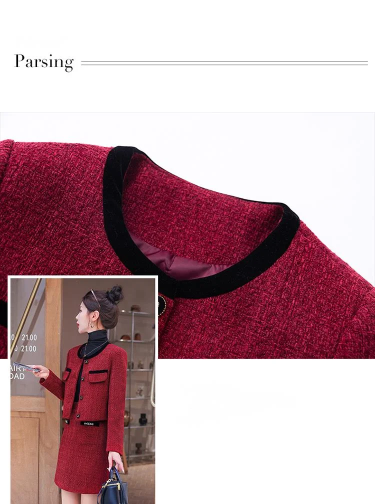 [Nuovo] 2024 Autunno Xiaoxiang Moda Piccolo Cappotto Gonna A-line Corto Due Pezzi Set con 20 Capelli_voghion.com