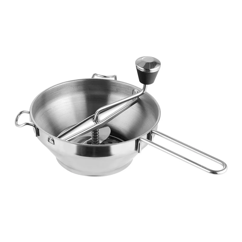 Multifunctional Food Mill Stainless Steel Manual Potato Masher with 3 Discs