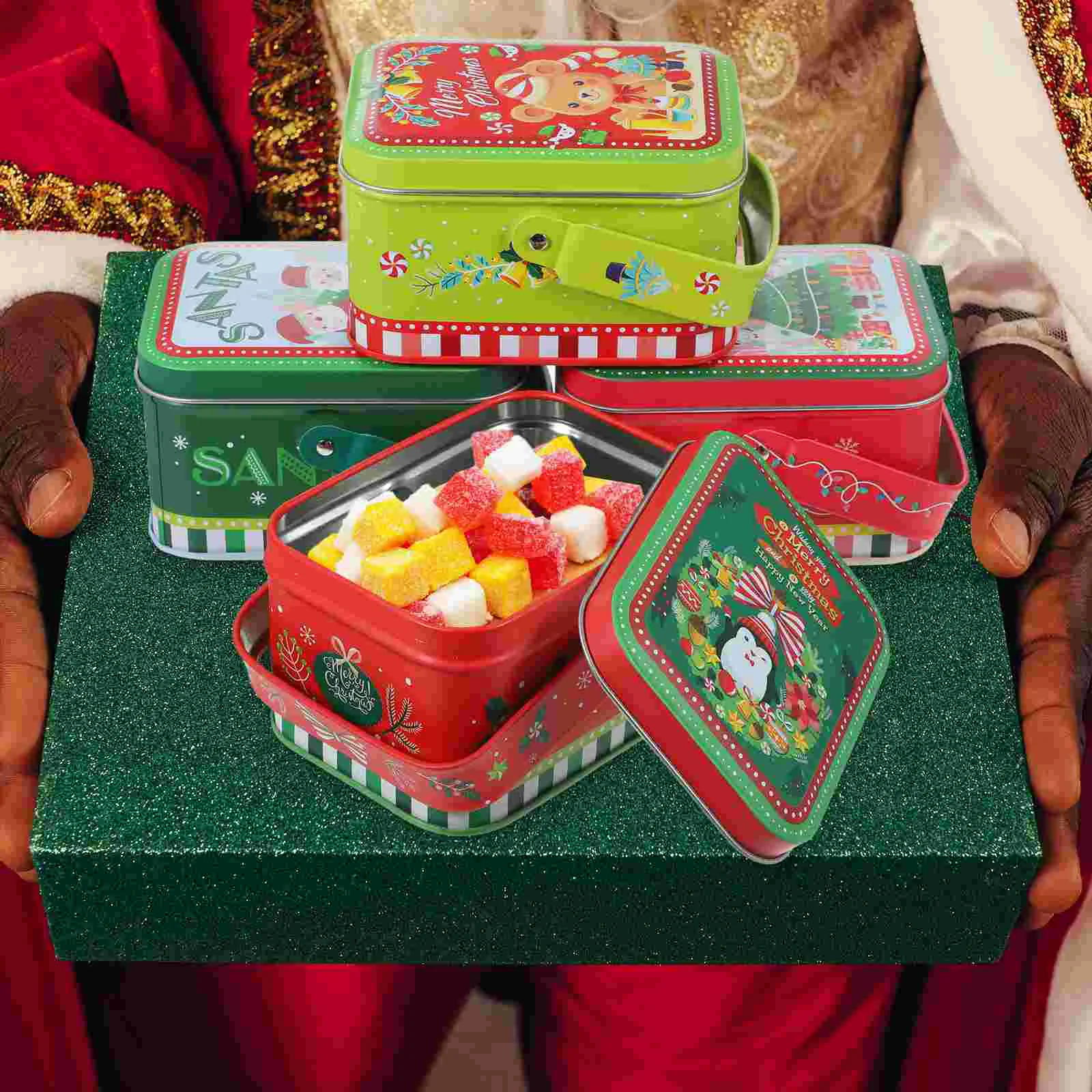 

Tinplate Holiday Christmas Themed Portable Metal Box With Lid Chocolate Storage Box Tin Box Small Tins Metal Tins With Lids