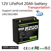 Batterie LiFePO4 12V, 20ah, 30a, BMS, plus de 6000 Cycles pour le stockage d'énergie solaire, vélo électrique, Support d'alimentation extérieur, connexion série 4