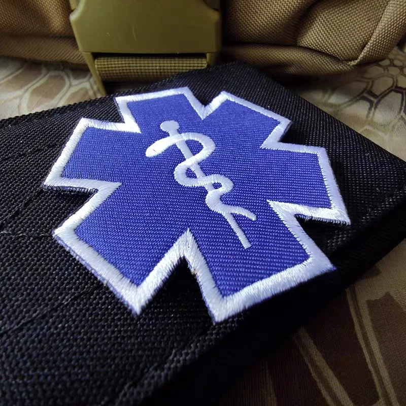 Tactical Insignia Patch Embroidery Patch Life Star Rescue PARAMEDIC Hook and Loop Badge Armband Clothing Accessories First Aid Snake Patch Badge Emblem