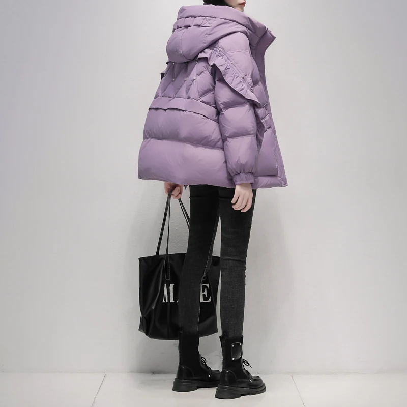 

2023 Winter New Cocoon Women Thick White Duck Down Korean Version Fashion Slim Fit Jacket Ladies Warm Coats Portable Outwear A32