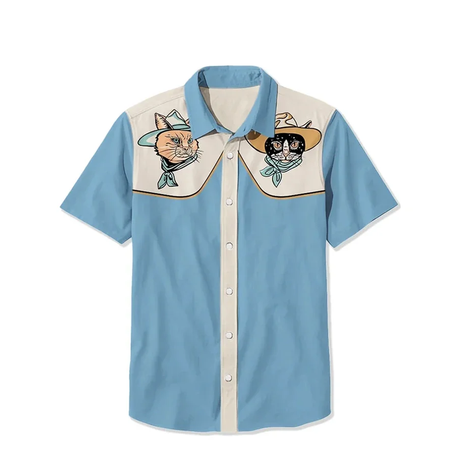 Summer Men's Shirt Outdoor Casual Short Sleeve Hawaii Shirts For Men Fashion Oversized Clothing Button Cardigan Laper Tops