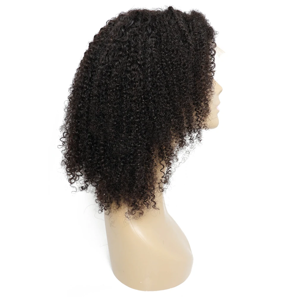 4x4 Lace Closure Kinky Curly Wig Human Hair Natural Color Indian Remy Hair 13x4 Lace Frontal Wig Pre-Plucked 180% Density