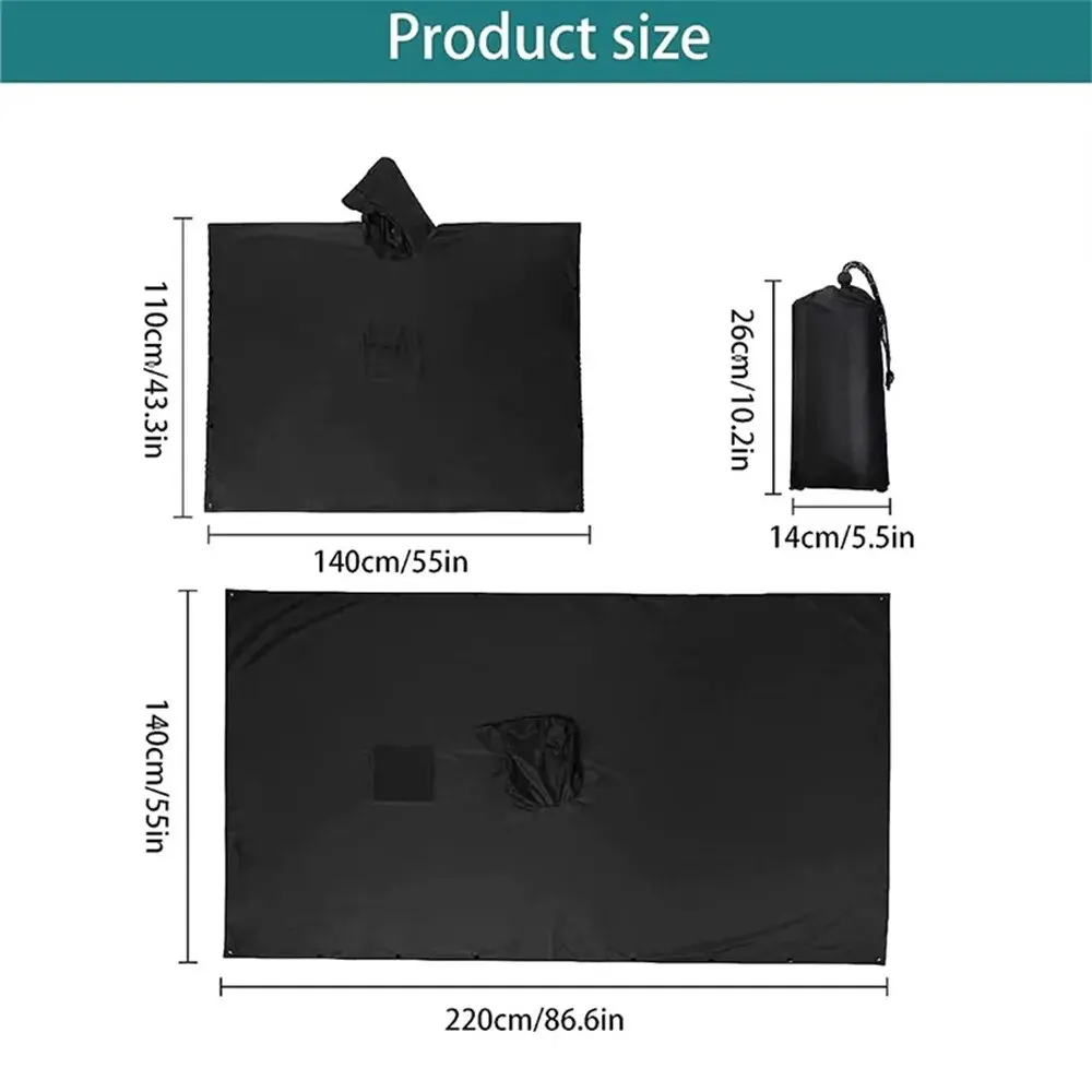 3 in 1 Outdoor Raincoat Hooded Sleeve Waterproof Rain Poncho Motorcycle Rain Cover Camping Hiking Travel Fishing Rainwear Suit