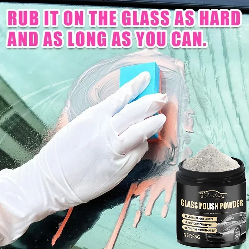 85G Glass Polishing Powder Car Window Polish Mirrors Powder Remove Glass Oil Film and Repair Scratches