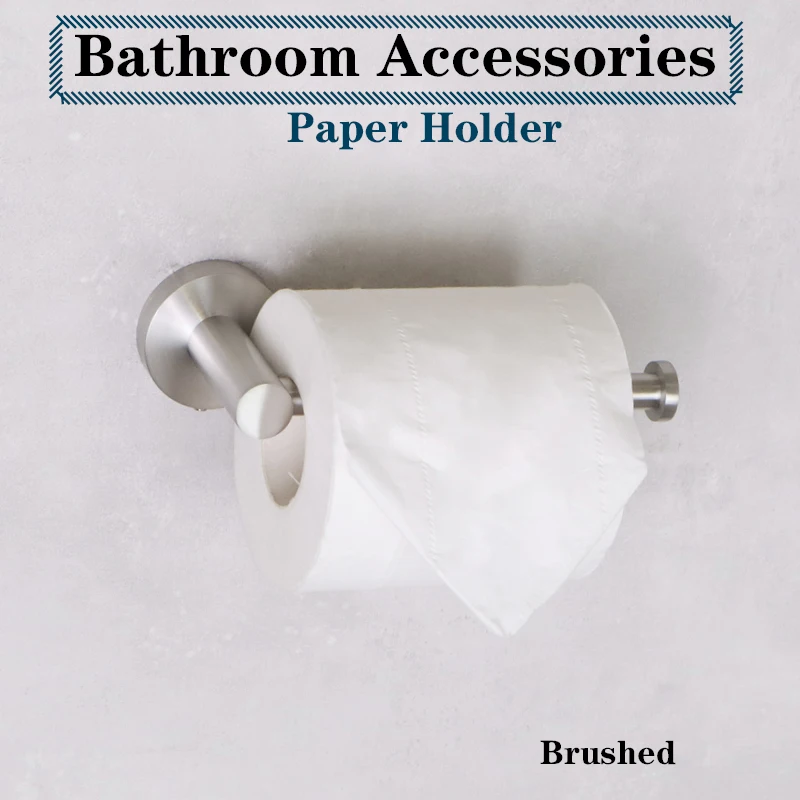 Roll Paper Holder Stainless Steel Bathroom In Wall Rose Gold Simple Style Brushed Nickel Hotel Accessories
