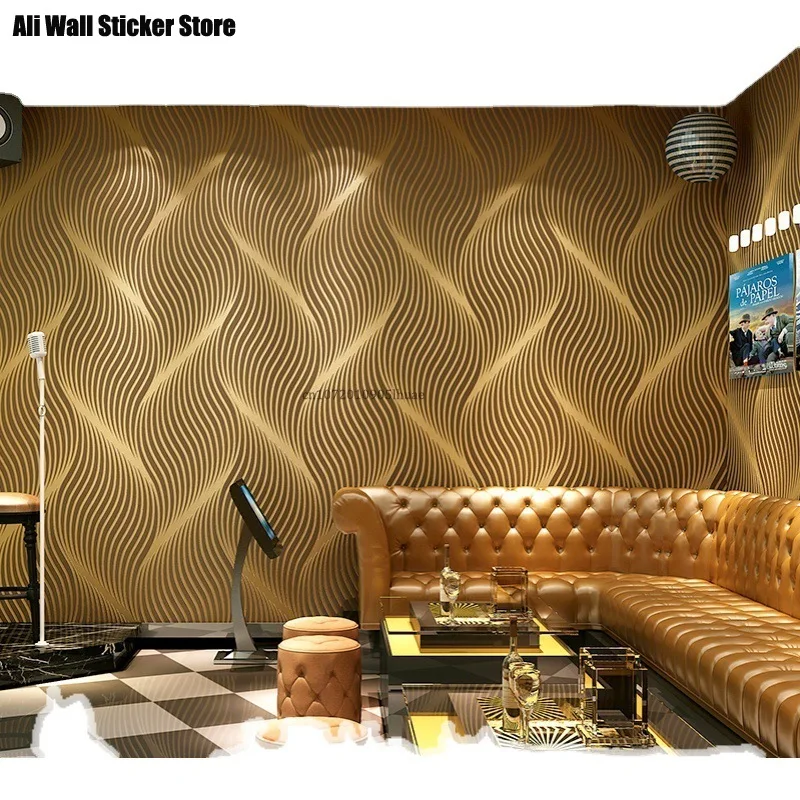 Geometry Striped Nonwoven Wallpaper For KTV Bar Living Room TV Wall Decoration Modern Home Decor 3D Embossed Wall Papers rolls 10 pcs sponge brush with wooden handle decoration for home holder wallpaper bedroom