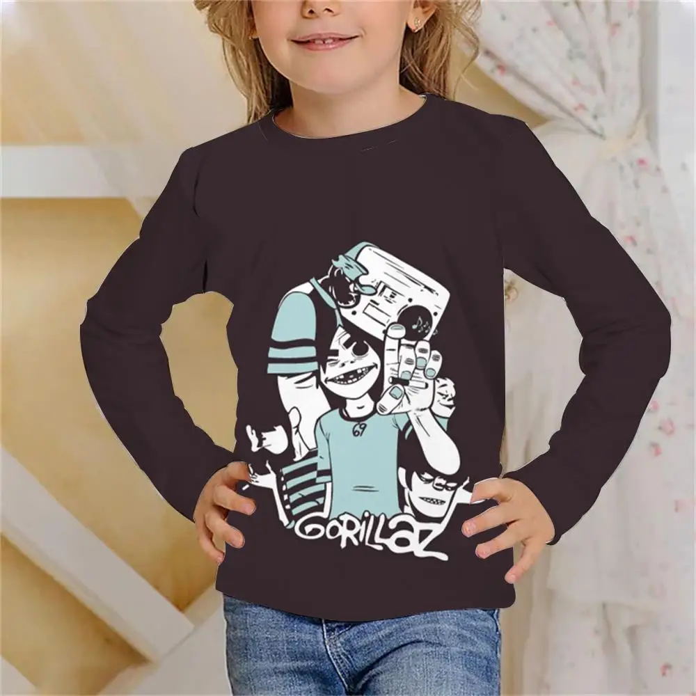 Rock Band Gorillaz T-shirt a maniche lunghe Bambino Moda casual T - Main Image