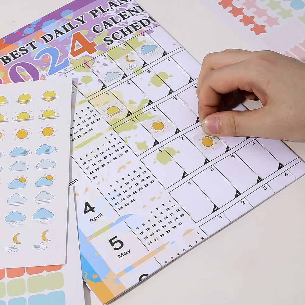 2024 Wall Hanging Calendar Daily Planner Large 366 Days Sheet Memo Pad To Do List Agenda Schedule Adult Child Educational Toys 4