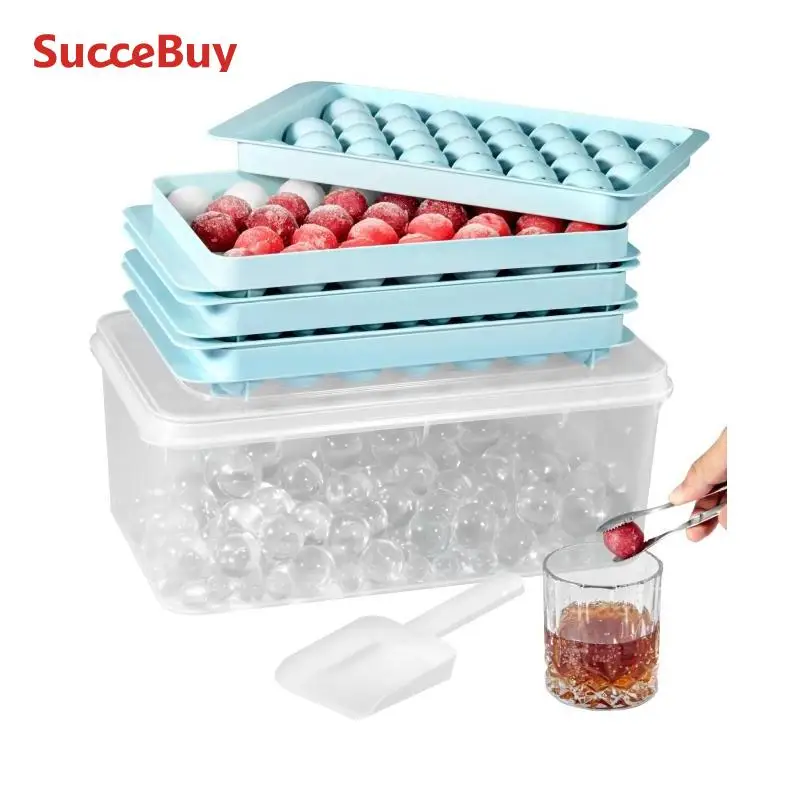 VEVOR 170 pcs Ice Cube Tray Round Ice Ball Maker for Freezer 2x33pcs & 1x104pcs Balls Sphere Cube Making Small