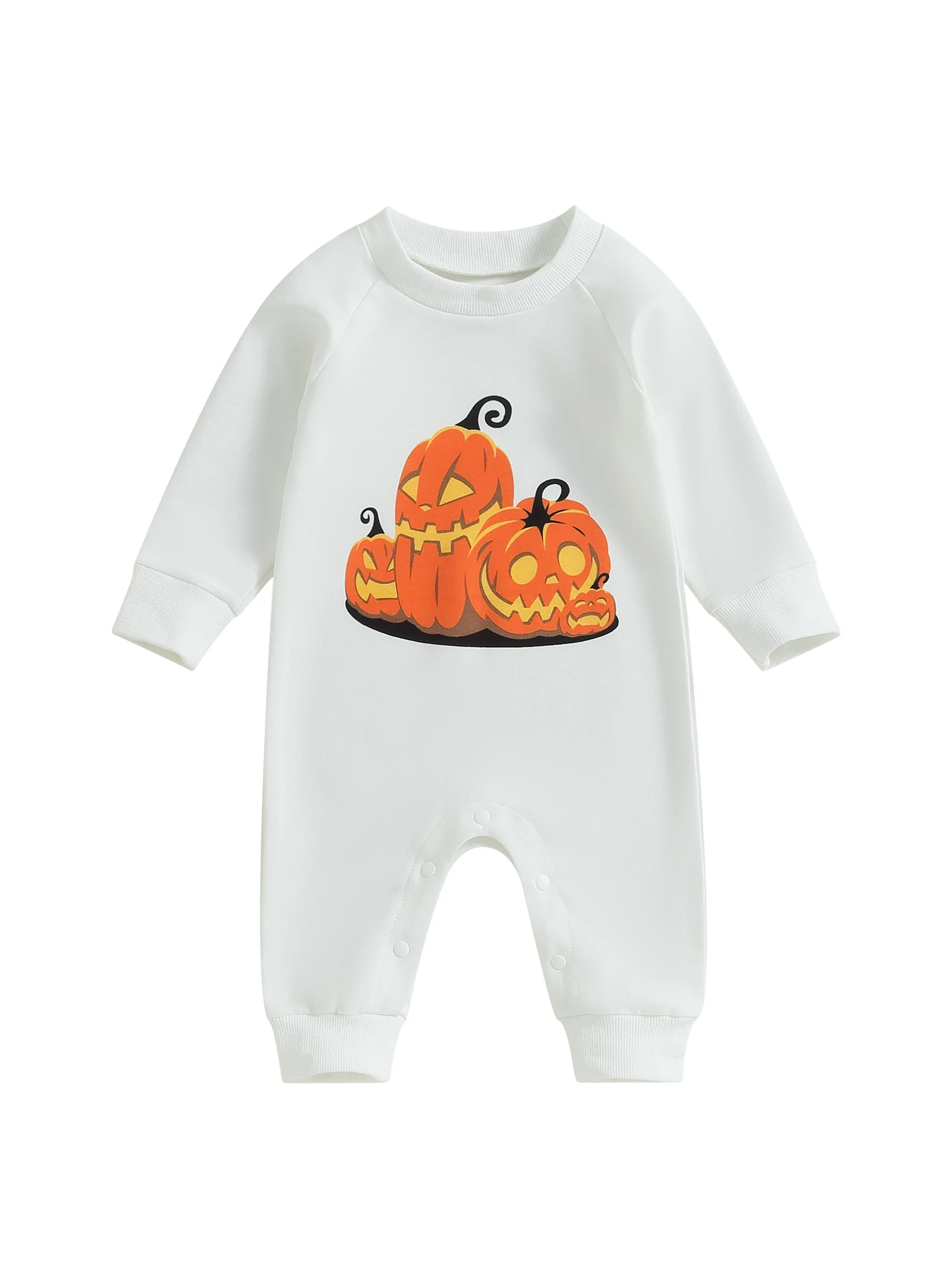 

Halloween Costume for Infants Adorable Pumpkin Skull Print Romper for Baby Girls and Boys - Long Sleeve Jumpsuit Playsuit for