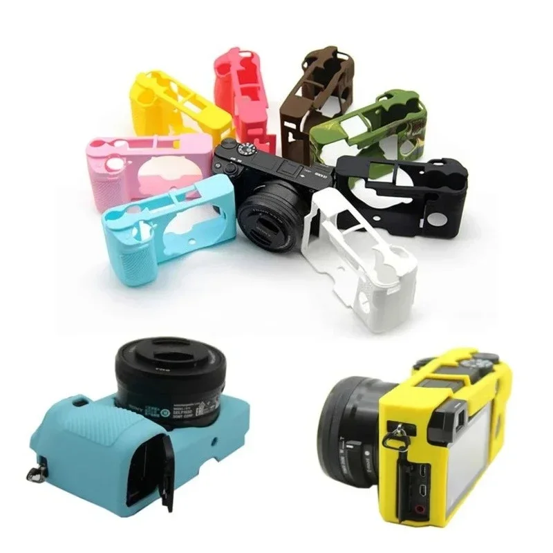 Silicone Soft Shell Camera Bag Case with Free Tempered Film