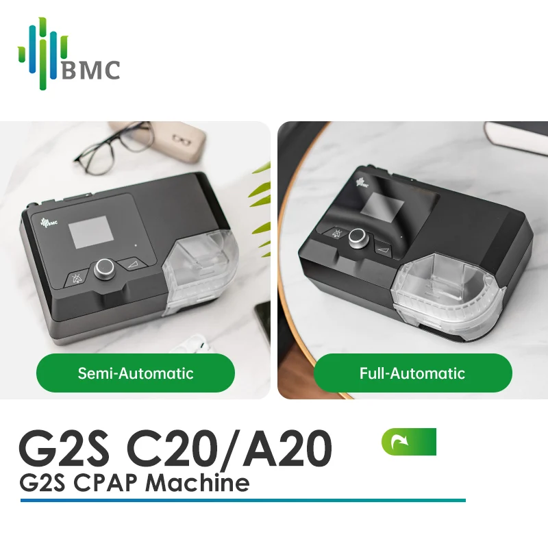 جهاز تنفس أوتوماتيكي CPAP من BMC موديل G2S A20 قابل للنقل مع قناع للتنفس الصناعي أنبوب مرطّب ساخن للسفر لتوقف التنفس أثناء النوم والشخير