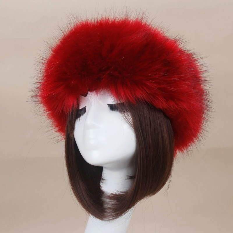 Winter Warm Thicken Furry Hairband Faux Fur Women Girl Fur Headband Hat Outdoor Earwarmer Ski Hats winter hat faux fur hat