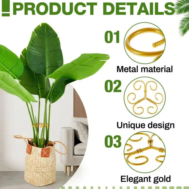 Metal Plant Climbing Bracket Flower Shaped Plant Holding Clip Green Plant Vine Climbing Golden Grapple Bracket 5
