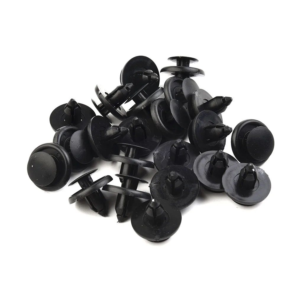 

7mm Dia Hole Plastic Rivets Fasteners Universal Black Pin Clips Exterior Styling For Car Auto Fender Vehicle 30pcs