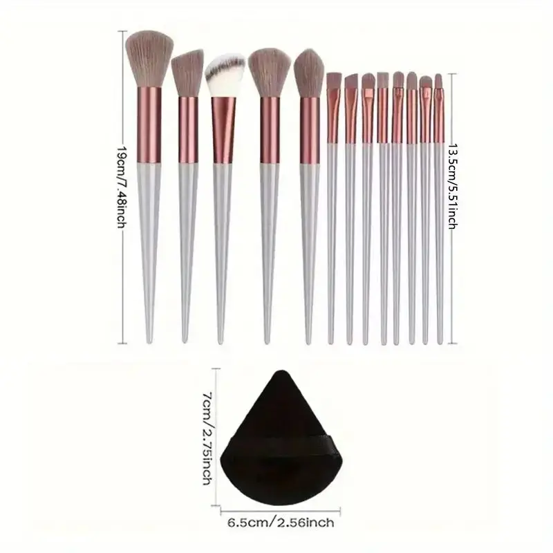 Makeup brush set 13pcs premium synthetic nylon bristle soft gentle cruelty-free for foundation blush powder