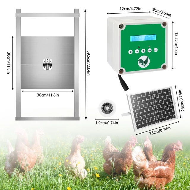 Upgrade Automatic Solar Chicken Coop Door With Timer, Light Sensor