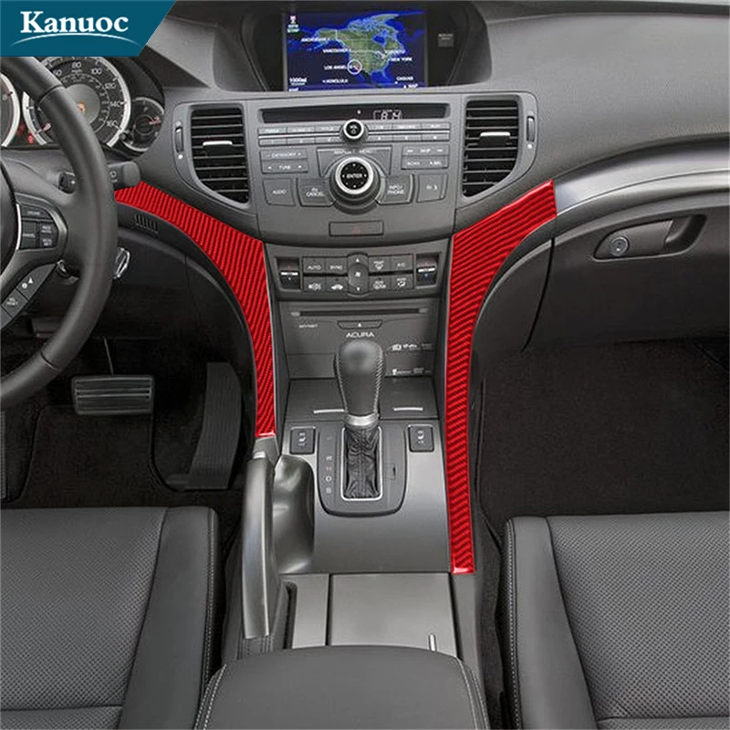 

Carbon Fiber Center Console Side Stickers Strip Trim For Honda Acura TSX 2009-2014 Car Interior Decorative Accessories