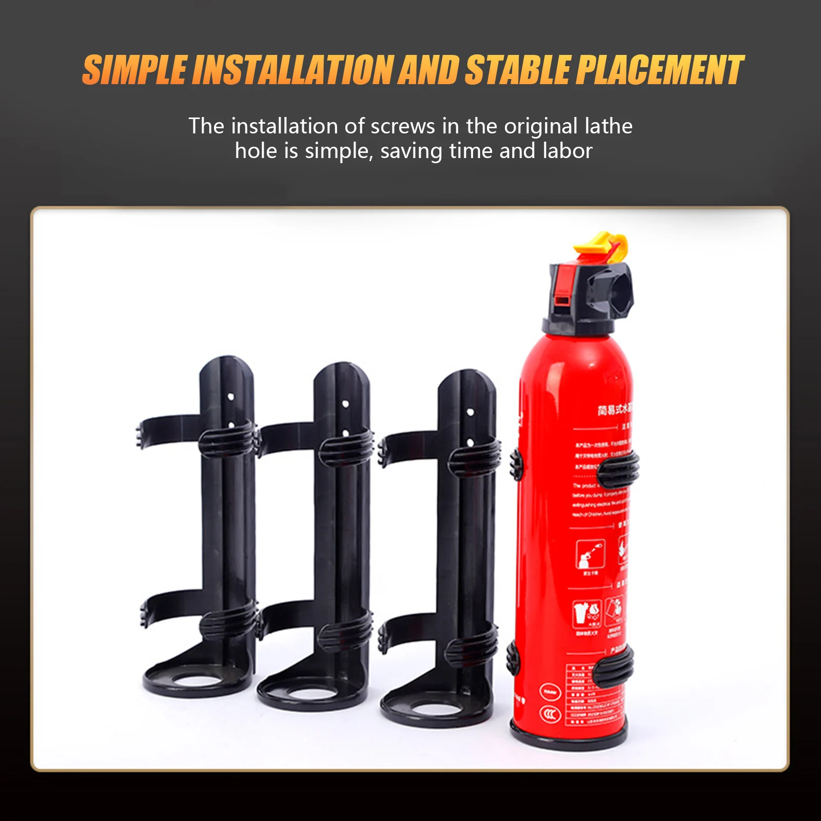 Vehicle Emergency Fire Extinguisher Mount with Adjustable Strap