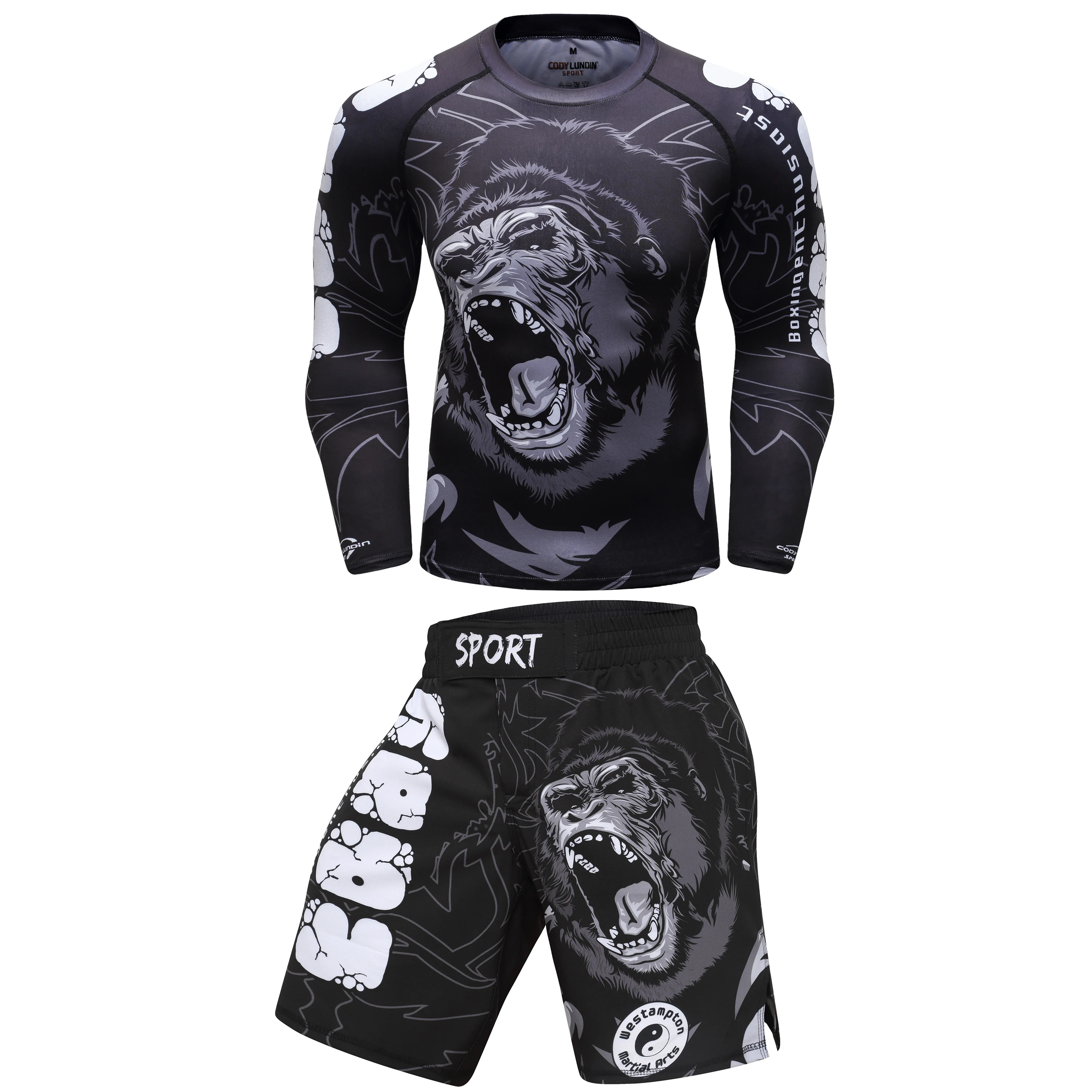 Cody Men Sportswear With Print Gorilla Men MMA Jiu jitsu No Gi Rashguard Bjj Fighting wear Athletic Tracksuit Boxing Jersey 4