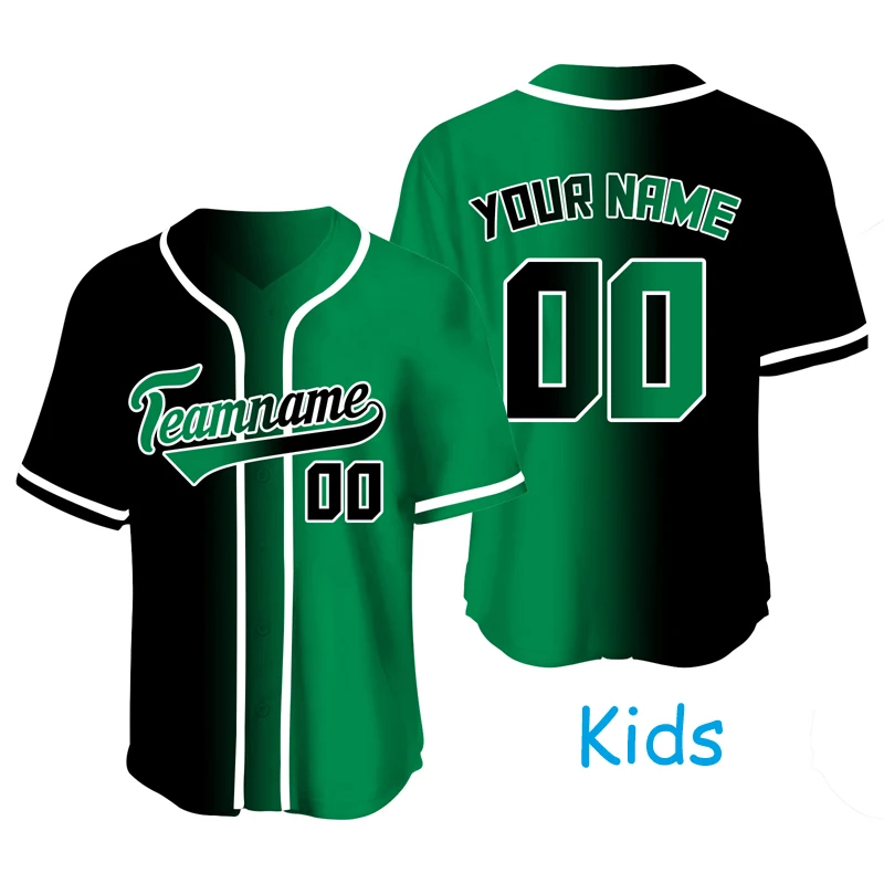 Boys/Girls Baseball Jersey Sublimation Blanks Youth Team Game Sportswear Shirt Kid Quick Dry Tracksuit Training T-shirts
