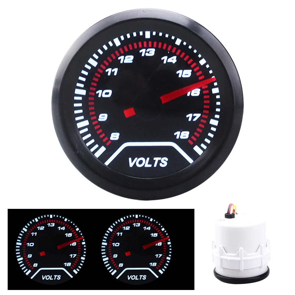 

2" 52MM Universal Volt meter Car Gauge 8-18 volts voltage Meter Auto White LED