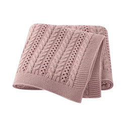 Cozy Knitted Baby Blanket for Newborns and Toddlers - Soft Swaddle Wrap, Stroller Cover, and Playtime Quilt (82W1746)