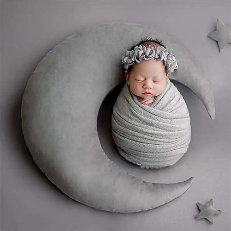 

Newborn Photography Props Baby Posing Moon Stars Pillow Square Crescent Pillow Kit Infants Photo Shooting Fotografi Accessories