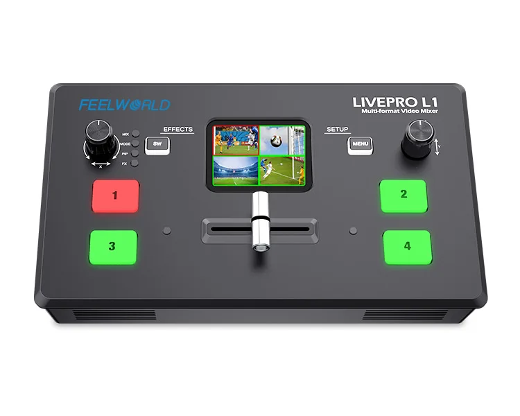 멀티 카메라 비디오 믹서 스위처, LCD 스크린, 4 HDMI 입력, USB 3.0 라이브 스트림, L1 V1