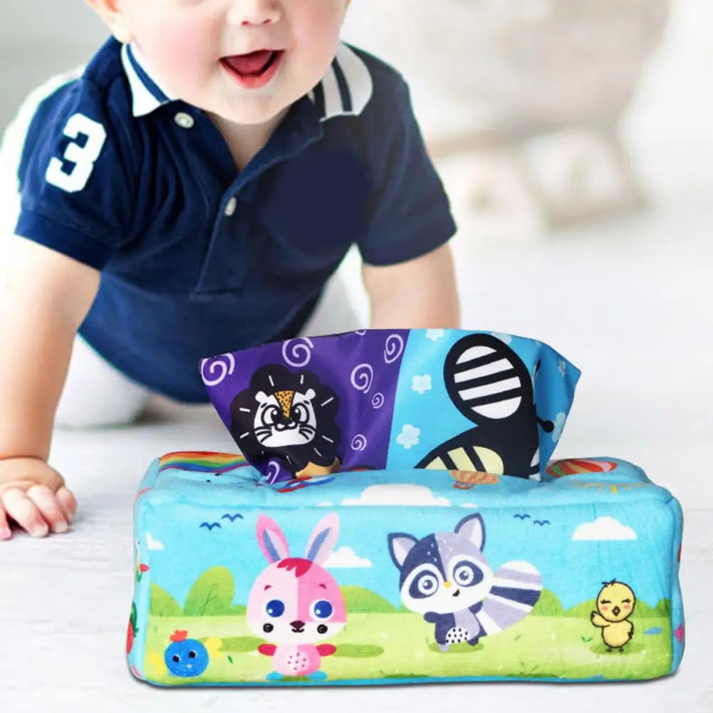

Innovative Realistic Educational Plush Tissue Box Baby Tissue Box Pilling Resistant Thinking Exploration