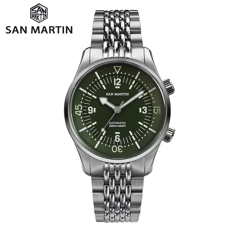 San Martin 39mm Leyenda Diver Watch NH35 Automatic Mechanical Movement AR Sapphire Luminous Waterproof 200m Watches SN0141W 2