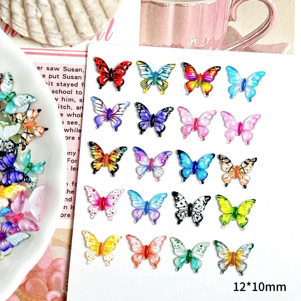 50pcs Tiny Mix Butterflies Miniature - Fairy Garden Ornament Micro Landscape DIY Nail Art Crafts Decoration Home Accessories
