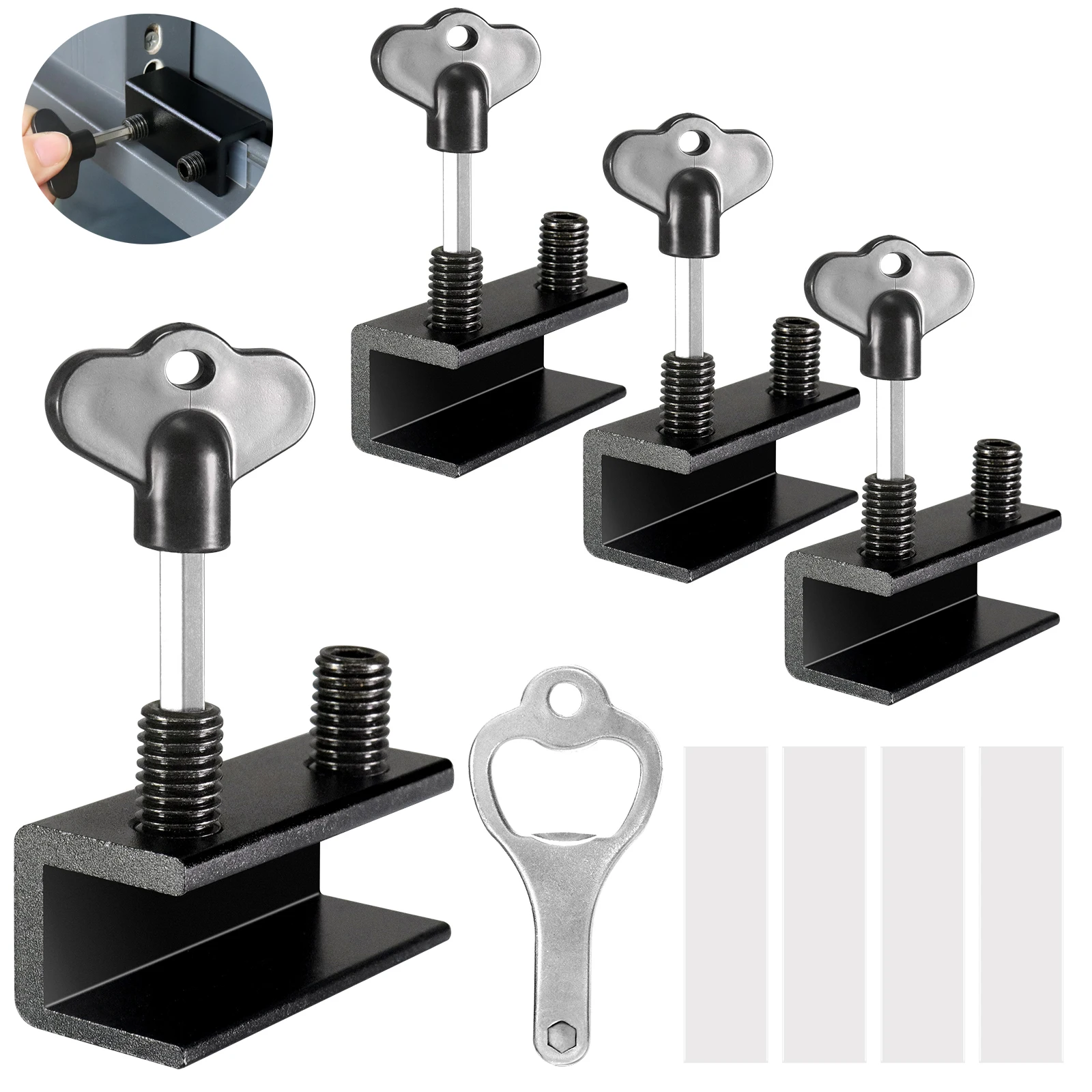 

Замок на дверь и окно из алюминиевого сплава, стопор для раздвижного окна, защита от кражи, для безопасности детей и домашних животных