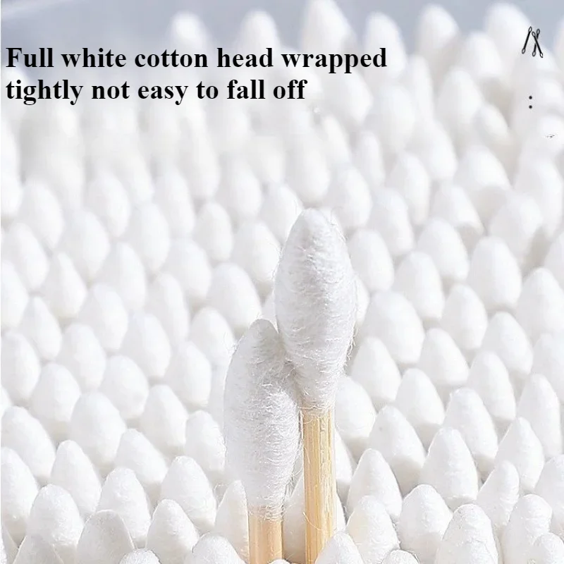 2 boxed 1000 double-headed cotton swabs Disposable cotton swabs for ear details Makeup swabs Clean cotton swabs 3