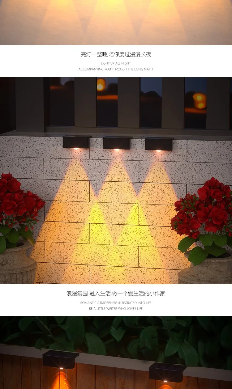 LED Solar Garden Lights Super Bright Waterproof Solar Powered Lamps Balcony Stairs Street Lighting Outdoor Sunlight led Lights