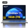 LENO 14.1" Ultra Slim Laptop 16GB RAM 2TB SSD Windows 11 Intel N3700 Notebook Gamer 1920*1080 Display Office Study Computer PC