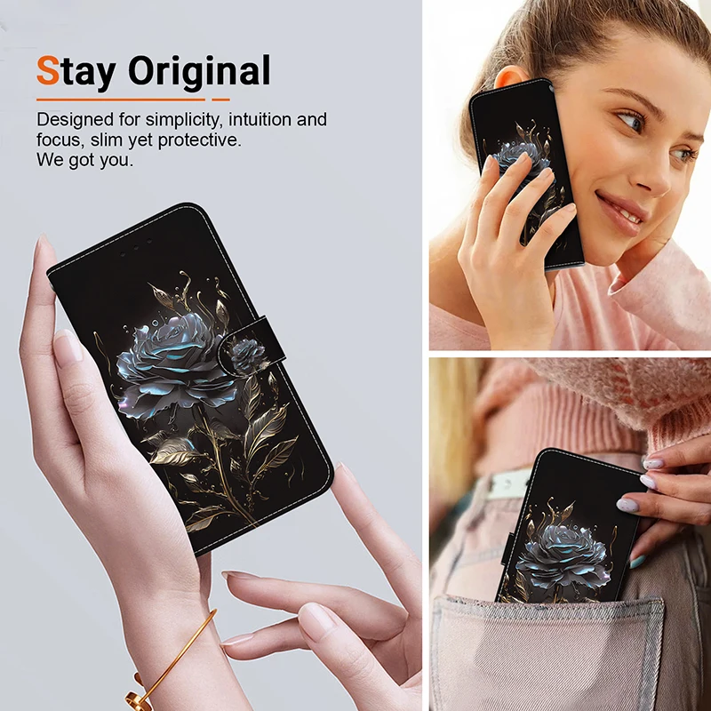 Stand Flip Painted Pattern Wallet Case