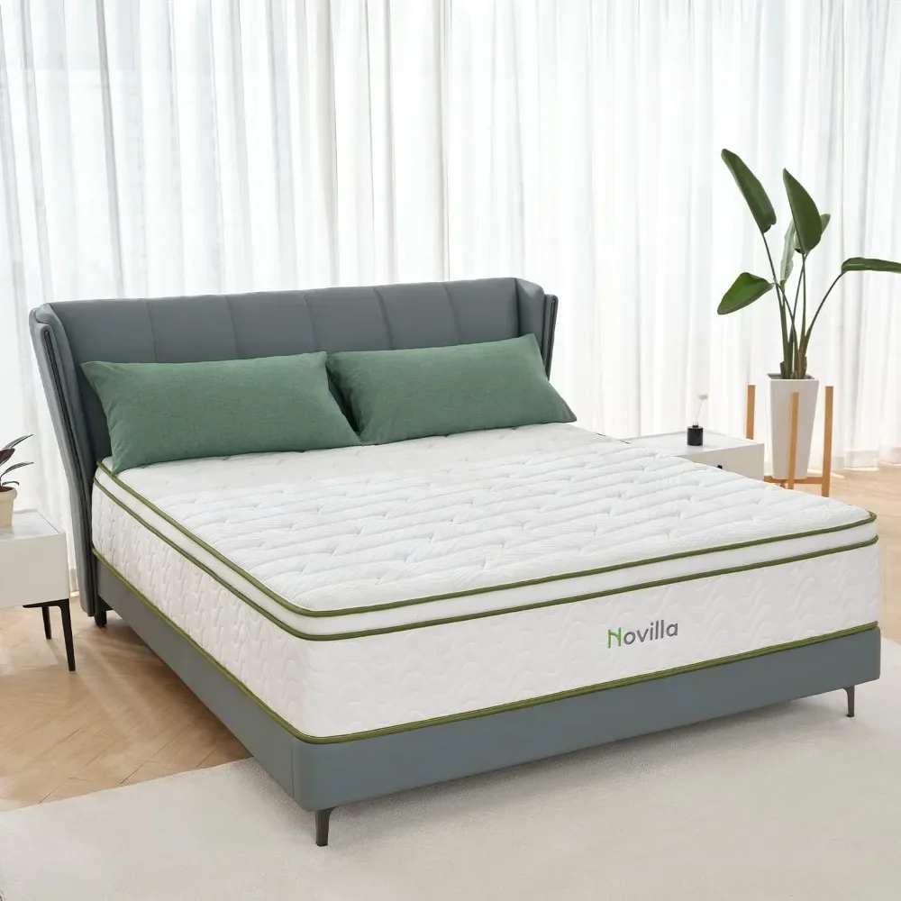 

Full Mattress, Gel Memory Foam & Pocketed Coil for Pressure Relief & Motion Isolation, Medium Firm, Amenity, 12 Inch Mattress