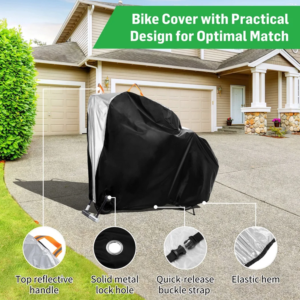 Bike Cover For Single Multiple Bikes Universal Waterproof Bicycle Cover Outdoor Bike Storage 210D Rain Sun Wind Proof