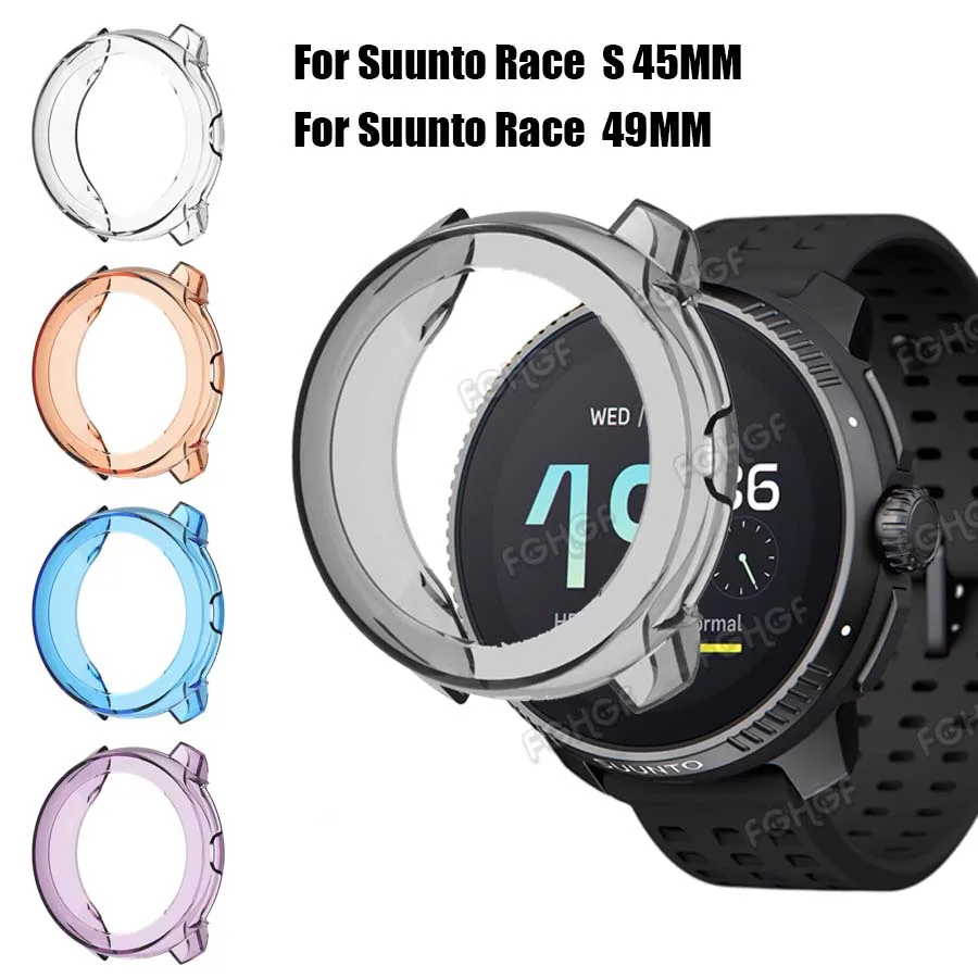 Watch Screen Protector Case Watch Accessories Watch Case Watch Protective Case Watch Cover Watch Protective Cover TPU Protective Case Bumper Protective Case For Suunto Race Case Cover Soft TPU Anti-scratch Protective Shell Frame Bumper SUUNTO RACE S Protector Smart Watch Accessory